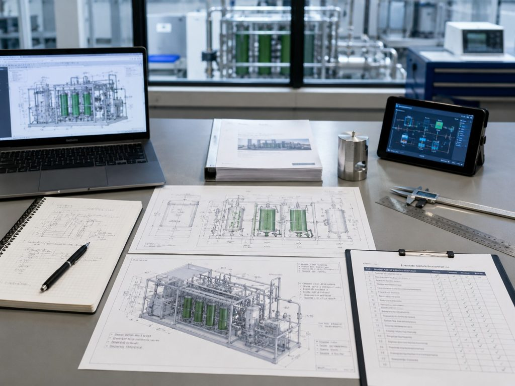 Plans et étude d’une installation de photobioréacteurs